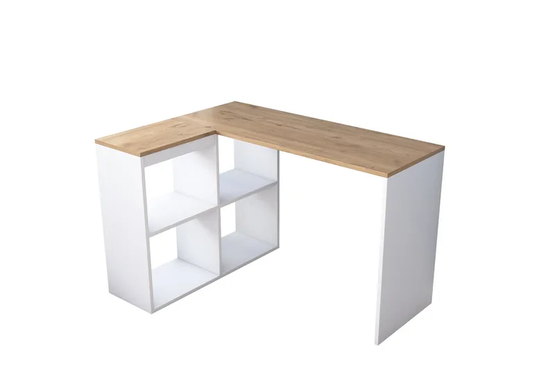 Freal Skrivbord 4 Hyllor 120 cm - Natur/Vit - Möbler - Bord