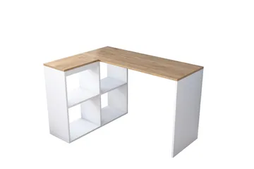 Freal Skrivbord 4 Hyllor 120 cm - Natur/Vit - Möbler - Bord