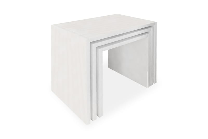 FREDIA Satsbord 44 cm 3 Bord Vit - Vit - Möbler - Bord