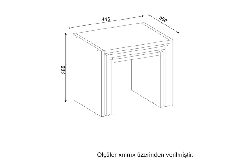 FREDIA Satsbord 44 cm 3 Bord Vit - Vit - Möbler - Bord