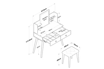 Fyodor Sminkbord 97,8 cm - Vit - Möbler - Bord