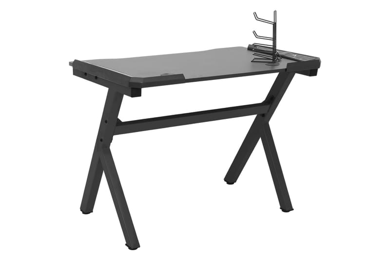 Gamingskrivbord LED med Y-formade ben svart 90x60x75 cm - Svart - Möbler - Bord