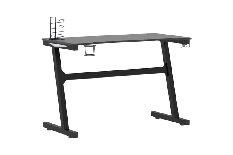 Gamingskrivbord LED med Z-formade ben svart 110x60x75 cm - Svart - Möbler - Bord