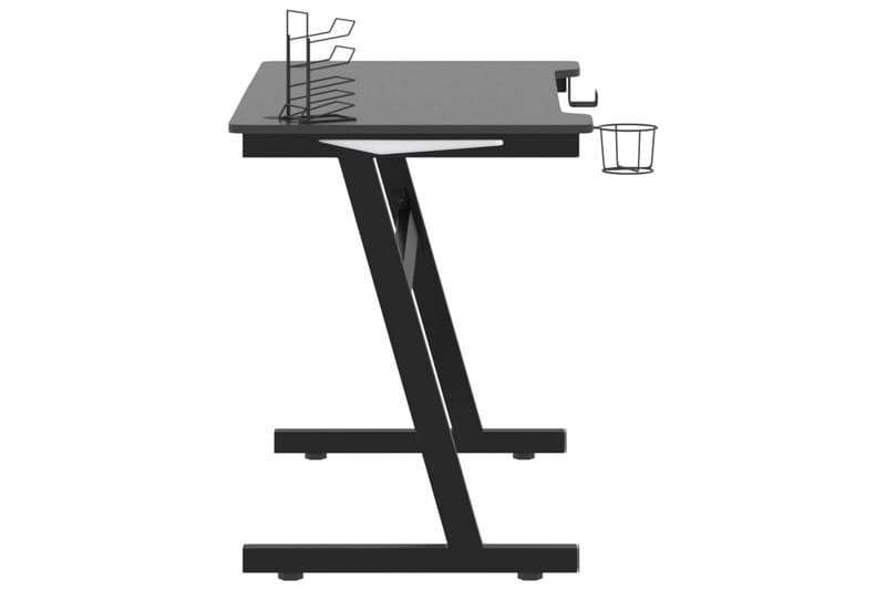 Gamingskrivbord LED med Z-formade ben svart 110x60x75 cm - Svart - Möbler - Bord