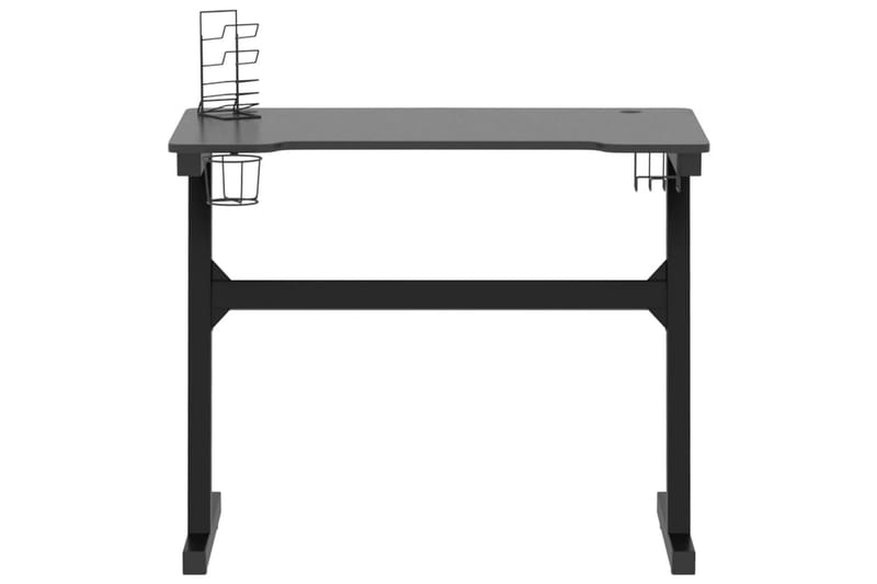 Gamingskrivbord LED med Z-formade ben svart 90x60x75 cm - Svart - Möbler - Bord
