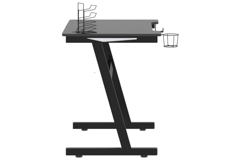 Gamingskrivbord LED med Z-formade ben svart 90x60x75 cm - Svart - Möbler - Bord