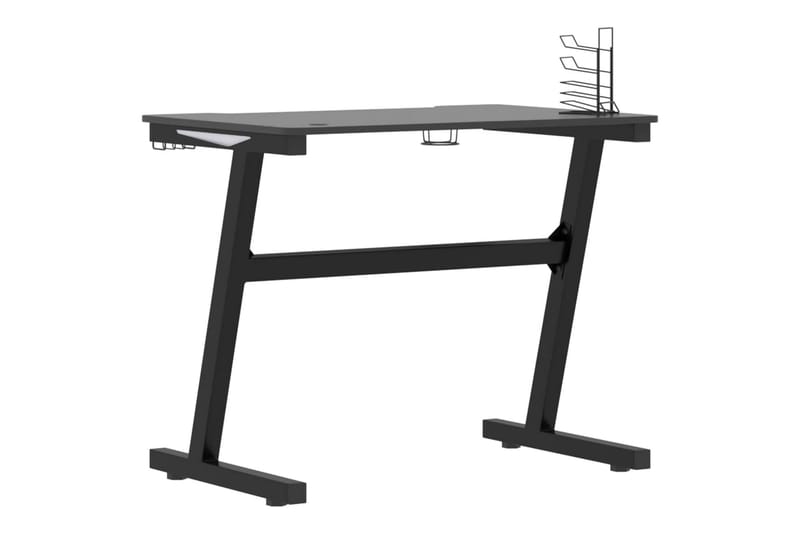 Gamingskrivbord LED med Z-formade ben svart 90x60x75 cm - Svart - Möbler - Bord