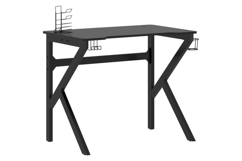 Gamingskrivbord med K-formade ben svart 90x60x75 cm - Svart - Möbler - Bord