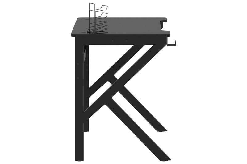 Gamingskrivbord med K-formade ben svart 90x60x75 cm - Svart - Gamingbord & datorbord - Bord