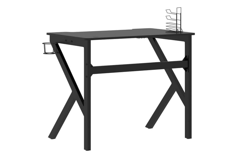Gamingskrivbord med K-formade ben svart 90x60x75 cm - Svart - Möbler - Bord