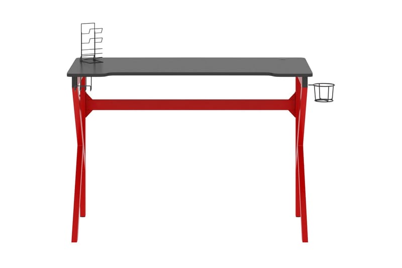 Gamingskrivbord med K-formade ben svart och röd 110x60x75 cm - Bord - Gamingbord & datorbord