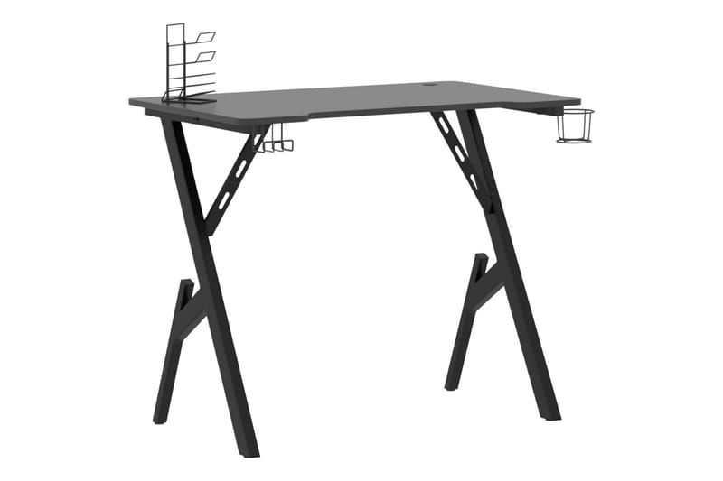 Gamingskrivbord med Y-formade ben svart 90x60x75 cm - Svart - Möbler - Bord
