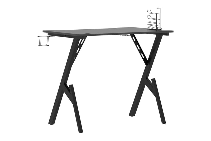 Gamingskrivbord med Y-formade ben svart 90x60x75 cm - Svart - Möbler - Bord