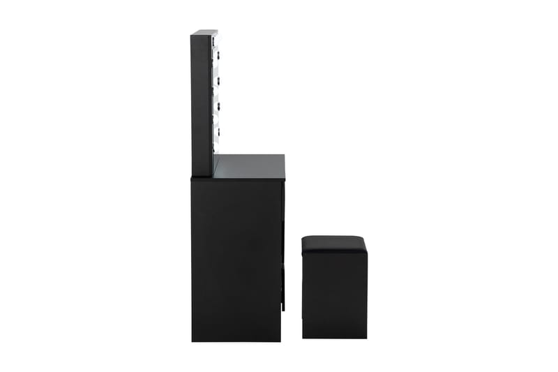 GASSEBOL Sminkbord 140 cm Svart med LED Belysning - Möbler - Bord