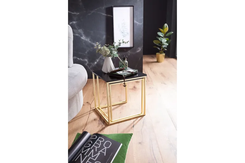 Geancarlo Satsbord 48 cm 2 Bord - Svart/Guld - Möbler - Bord