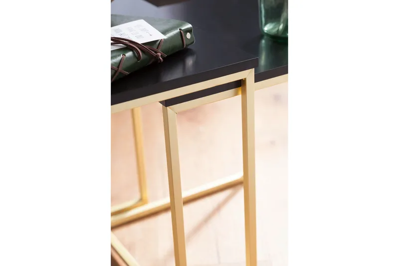 Geancarlo Satsbord 48 cm 2 Bord - Svart/Guld - Möbler - Bord