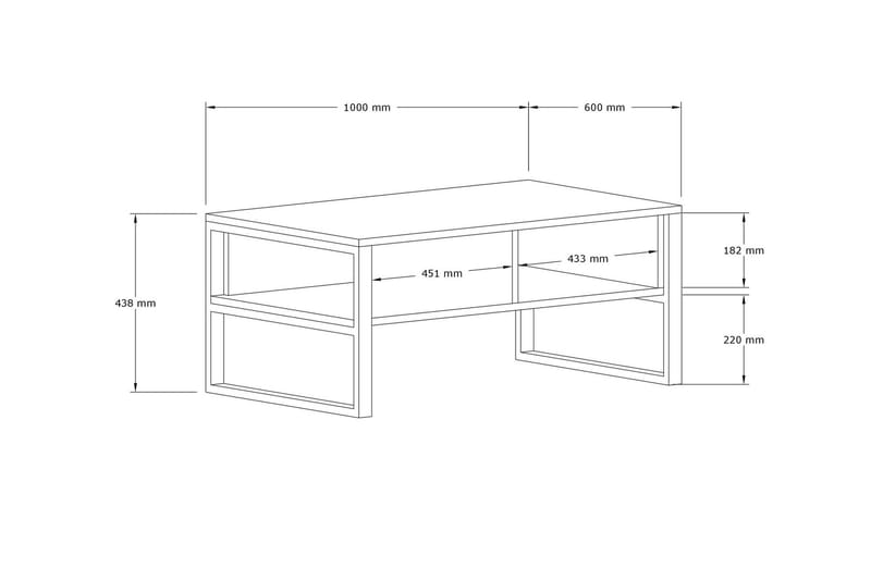 GHISCAR Soffbord 100 cm Antracit - Möbler - Bord