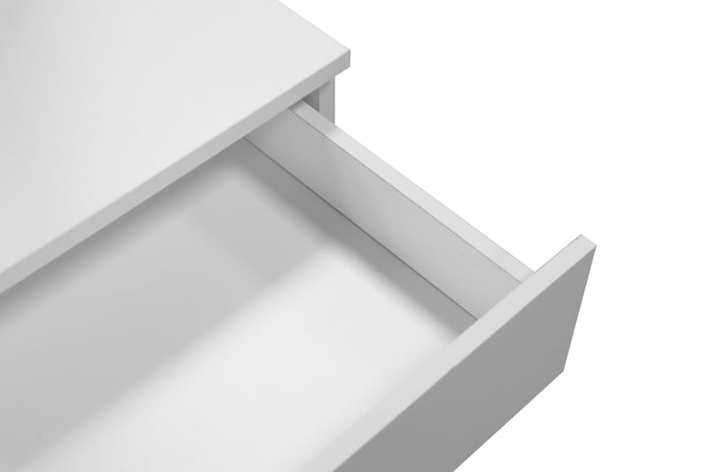 Glow Litet sminkbord 80 cm med spegel lådor och pall -  LED Belysning - Vit - Möbler - Bord