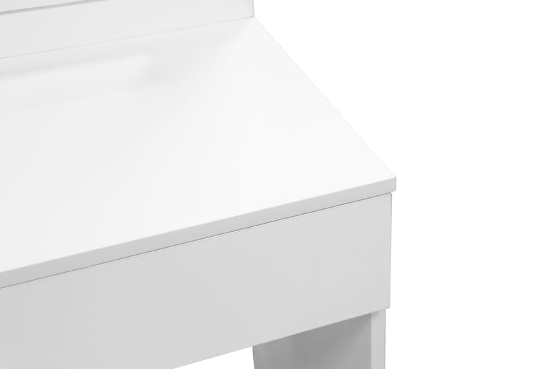 Glow Litet sminkbord 80 cm med spegel lådor och pall -  LED Belysning - Vit - Möbler - Bord