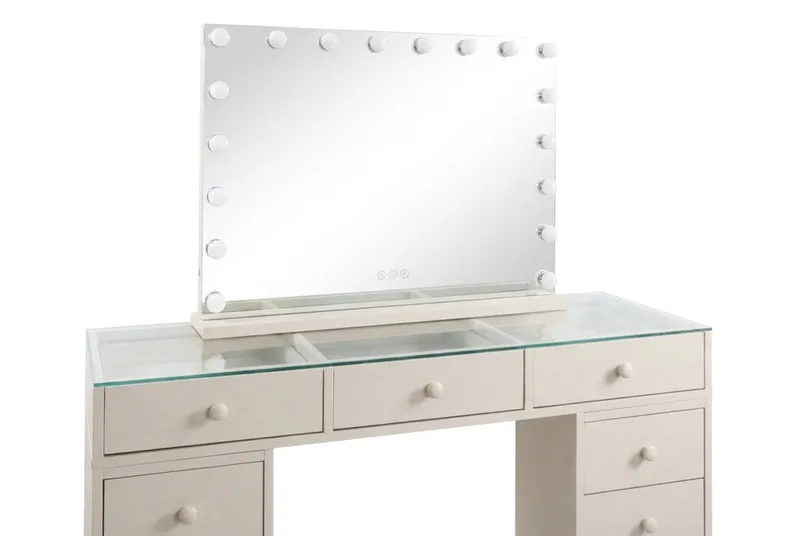 Glow Sminkbord 120 cm med Glow Sminkspegel 80 cm - Beige - Möbler - Bord - Sminkbord