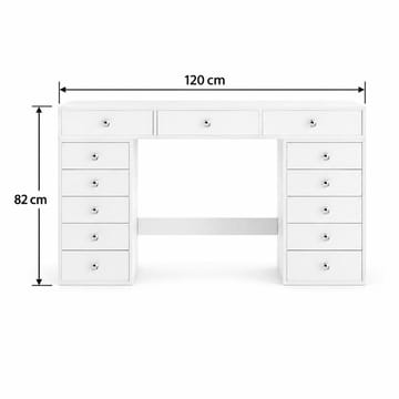 Glow Stort sminkbord utan spegel - Förvaring med lådor 120 cm - Vit - Möbler - Bord