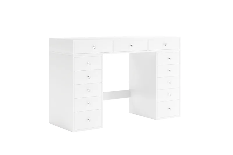 Glow Stort sminkbord utan spegel - Förvaring med lådor 120 cm - Vit - Möbler - Bord