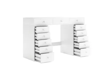 Glow Stort sminkbord utan spegel - Förvaring med lådor 120 cm - Vit - Möbler - Bord