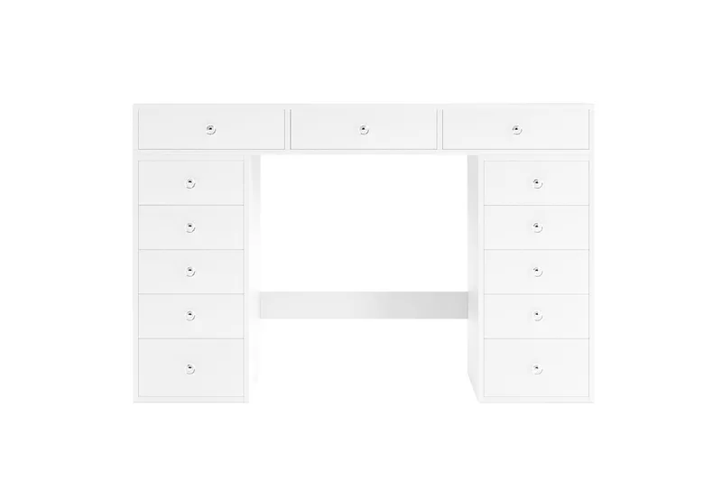 Glow Stort sminkbord utan spegel - Förvaring med lådor 120 cm - Vit - Möbler - Bord