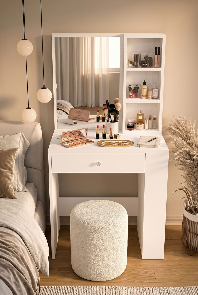 Gravo Sminkbord 69,4x135x40 cm - Vit - Möbler - Bord