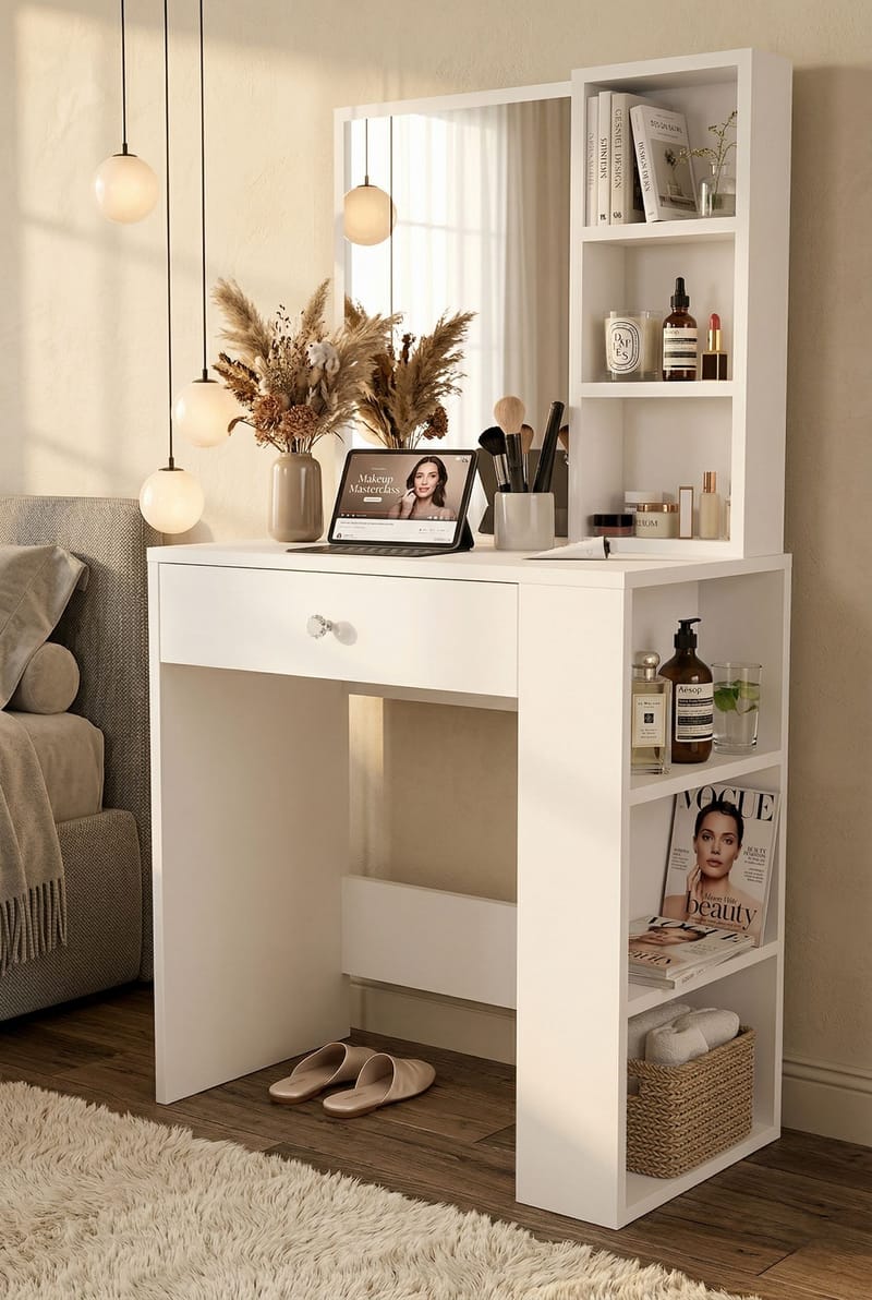 Gravo Sminkbord 69,4x135x40 cm - Vit - Möbler - Bord