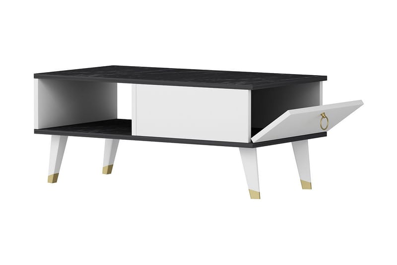 Grimberg Soffbord 90x42,4x90 cm Svart/Vit - Möbler - Bord