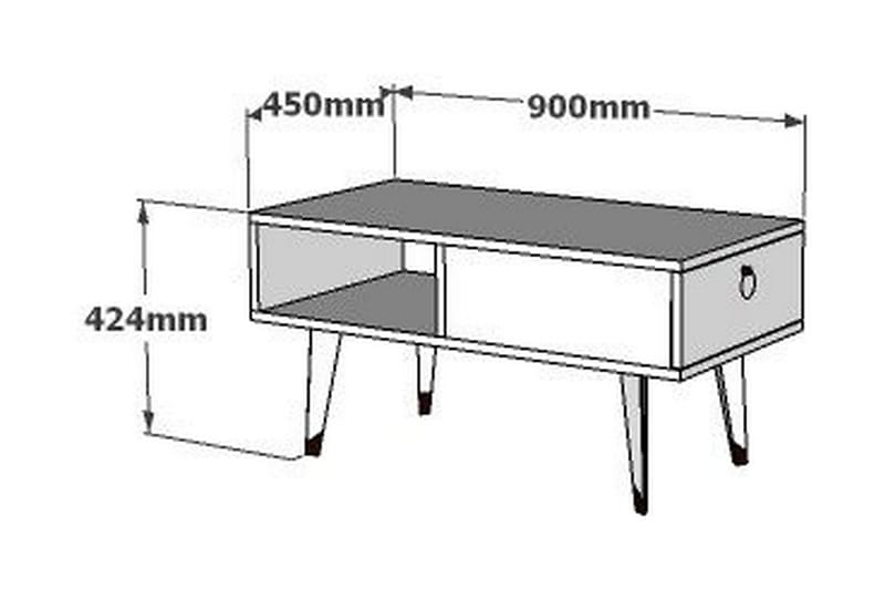 Grimberg Soffbord 90x42,4x90 cm Svart/Vit - Möbler - Bord