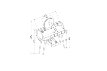 Habiba Sminkbord 93,6 cm - Antracit - Möbler - Bord