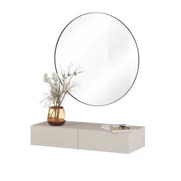 Hängande Sminkbord Jukon S med 2 Lådor + Spegel Ø80 cm - Möbler - Bord