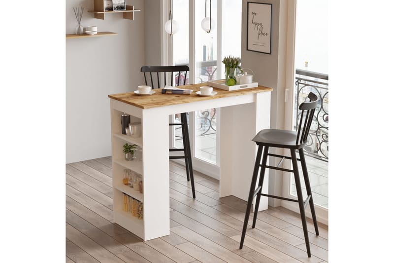 HARLEM Barbord 120 cm Natur/Vit - Möbler - Bord