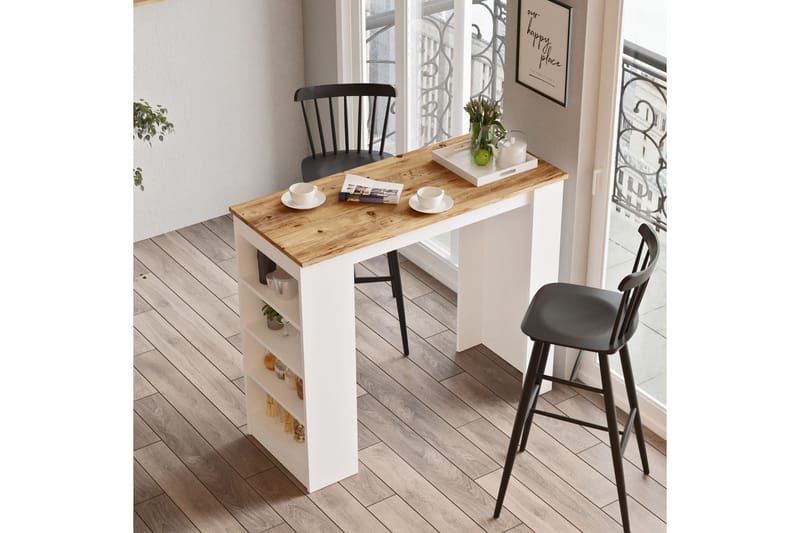 HARLEM Barbord 120 cm Natur/Vit - Möbler - Bord