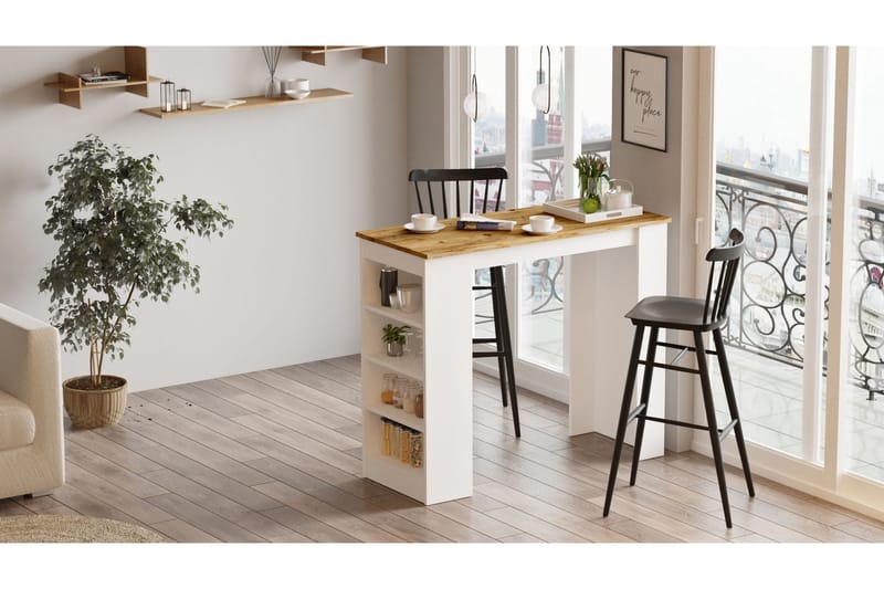HARLEM Barbord 120 cm Natur/Vit - Möbler - Bord