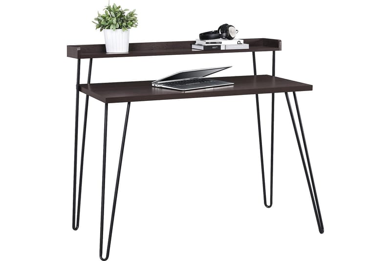 HAVEN Skrivbord 114 cm med Förvaring Hylla Espresso/Svart - Dorel Home - Möbler - Bord