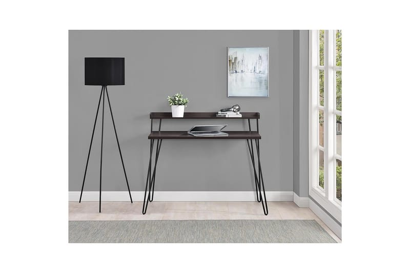 HAVEN Skrivbord 114 cm med Förvaring Hylla Espresso/Svart - Dorel Home - Möbler - Bord