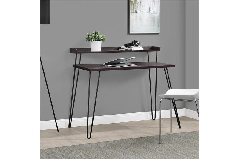 HAVEN Skrivbord 114 cm med Förvaring Hylla Espresso/Svart - Dorel Home - Möbler - Bord