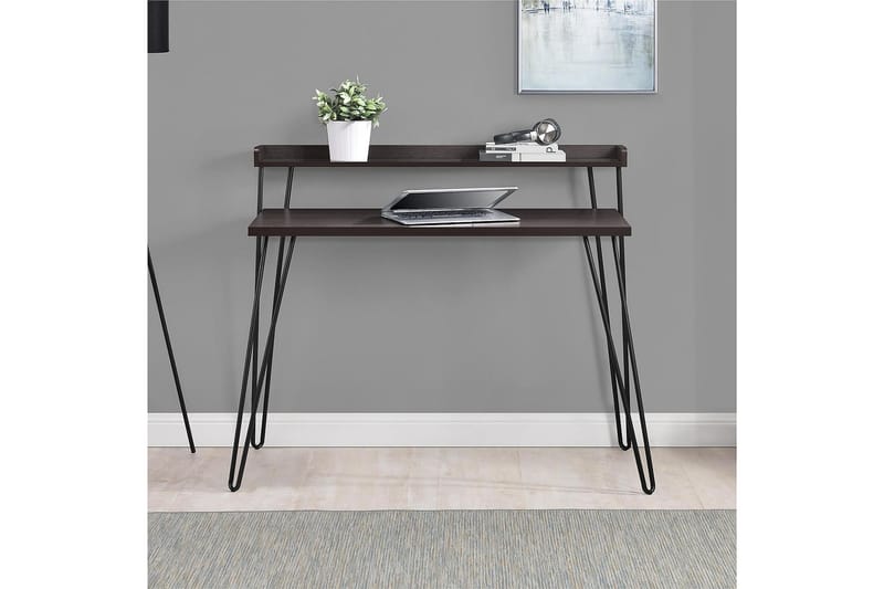 HAVEN Skrivbord 114 cm med Förvaring Hylla Espresso/Svart - Dorel Home - Möbler - Bord