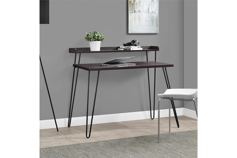 Haven Skrivbord 114 cm med Förvaring Hylla Espresso/Svart - Dorel Home - Möbler - Bord