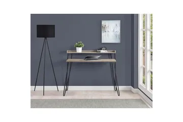 Haven Skrivbord 114 cm med Förvaring Hylla Grå/Svart - Dorel Home - Möbler - Bord