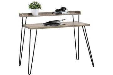 Haven Skrivbord 114 cm med Förvaring Hylla Grå/Svart - Dorel Home - Möbler - Bord
