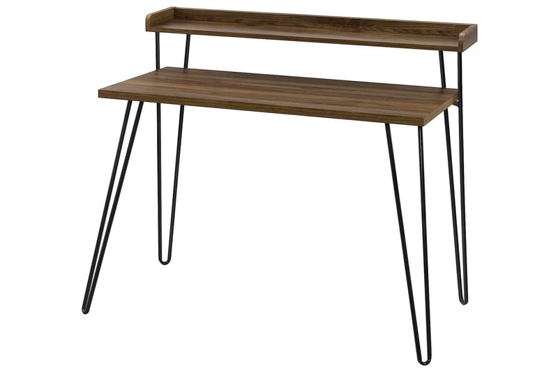 Haven Skrivbord 114 cm med Förvaring Hylla Valnötsbrun/Svart - Dorel Home - Möbler - Bord