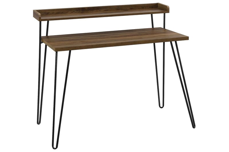 Haven Skrivbord 114 cm med Förvaring Hylla Valnötsbrun/Svart - Dorel Home - Möbler - Bord