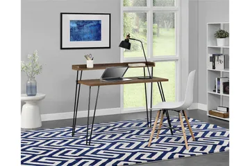 Haven Skrivbord 114 cm med Förvaring Hylla Valnötsbrun/Svart - Dorel Home - Möbler - Bord