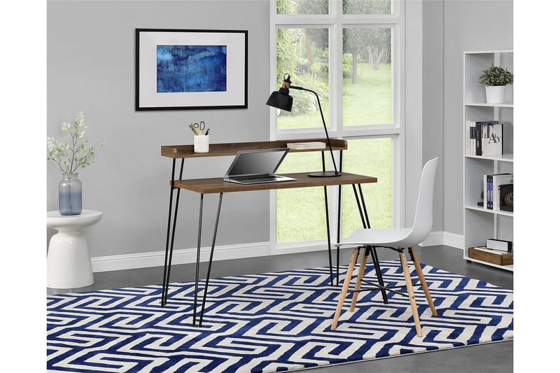 Haven Skrivbord 114 cm med Förvaring Hylla Valnötsbrun/Svart - Dorel Home - Möbler - Bord