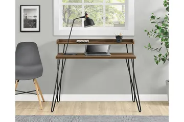 Haven Skrivbord 114 cm med Förvaring Hylla Valnötsbrun/Svart - Dorel Home - Möbler - Bord