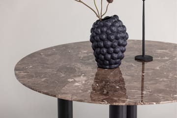 Havsten Runt Matbord 106 cm i Glas med Marmorutseende - Svart - Möbler - Bord